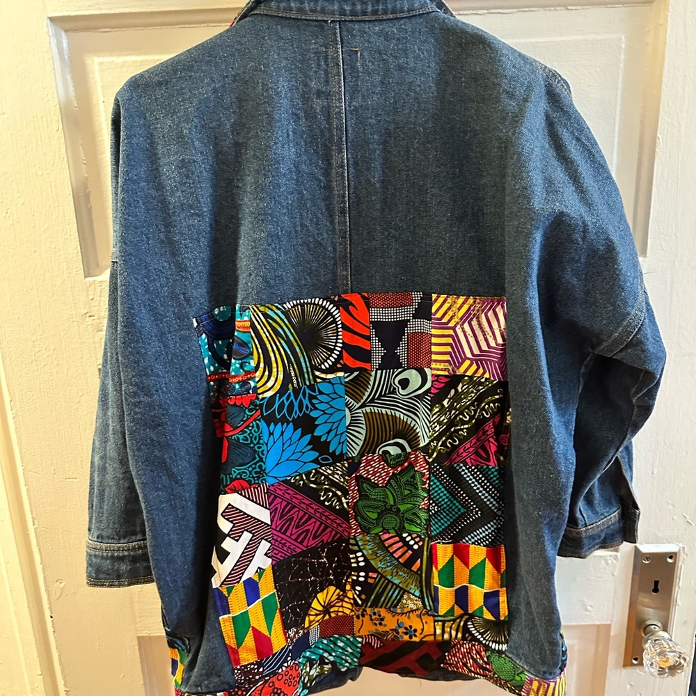 Vintage oversized jean jacket from Kenya